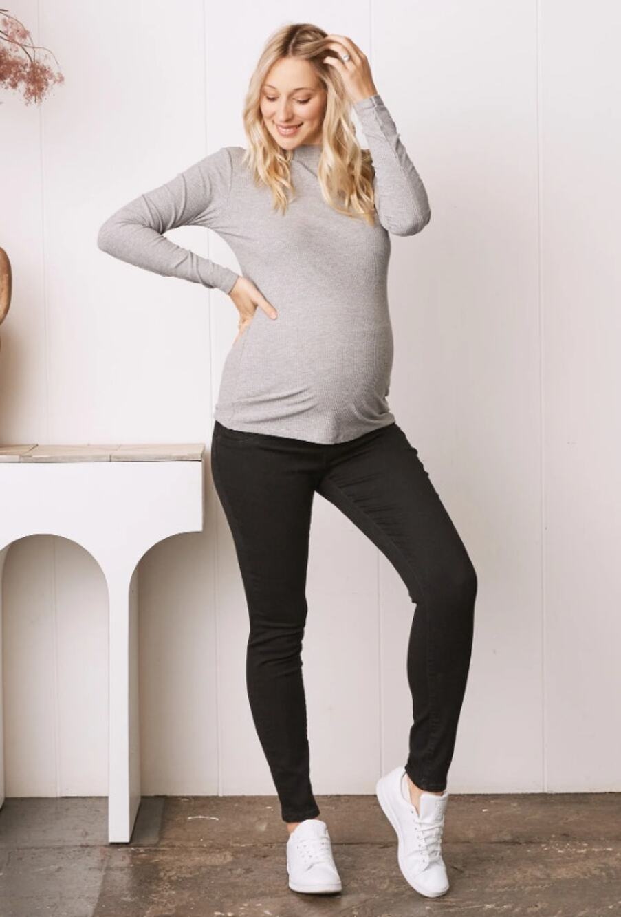 ANGEL MATERNITY Julie Over the Bump Skinny Jeans XXL Black Stretch Denim NWOT